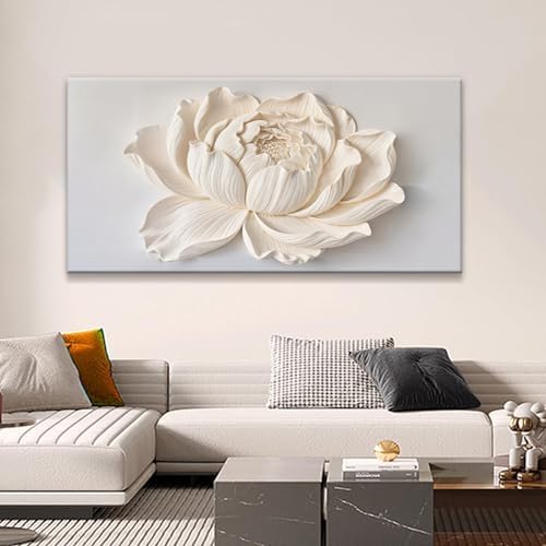 TAIJXAGSG Modern Wall Art White Flower Canvas Art Wall Decor Wall Decor Prints - Image 2