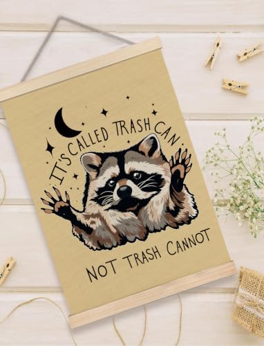 Foritho Funny Beige Motivational Raccoon Poster Wall Art Framed 12x16in - Image 5