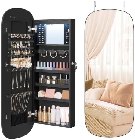 SONGMICS Jewelry Organizer, LED Jewelry Cabinet, Wall/Door Mounted by SONGMICSbySONGMICSHOME