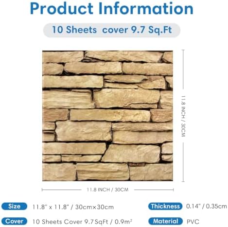 COMSTICKC 3D Peel and Stick Faux Stone Wall Panels - Image 3