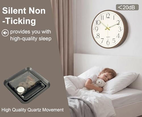 16 Inch Wall Clock, Silent Analog Clock Battery Operated - Image 4