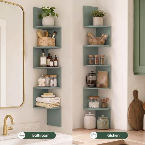 Furinno Rossi 5-Tier Corner Floating Book Shelves - Image 7