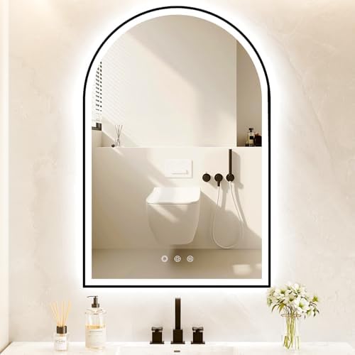 24"x36" Arched LED Lighted Bathroom Mirror by OUMUSUMIRROR