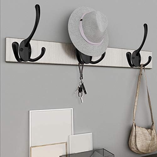 IBosins 6 Pack Black Big Heavy Duty Three Prongs Coat Hooks - Image 7