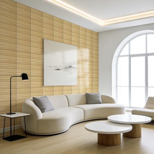 WADILE Peel and Stick Wood Slat Wall Panels 12x12in PVC 10 Pack - Image 7
