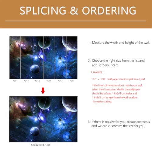 Galaxy Planet Wallpaper Mural Peel and Stick - Image 5