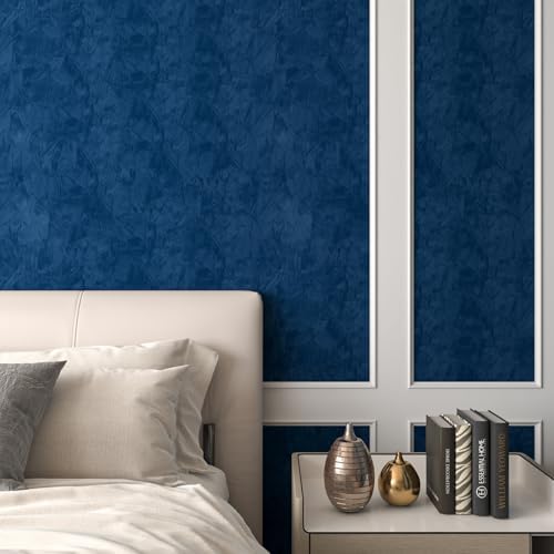 Decotalk Self Adhesive Velvet Blue Felt Wallpaper Blue Velvet Contact Paper - Image 2