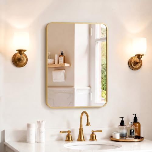 Bathroom Mirror for Wall, 28x20 Inch HD Tempered Glass Vanity Mirror by SageNest