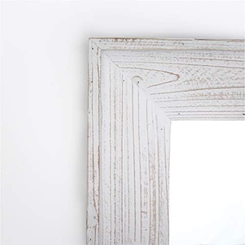 36 x 24 inches Wall Mounted Decorative Mirror, Rustic Wood Framed Rectangular - Image 6
