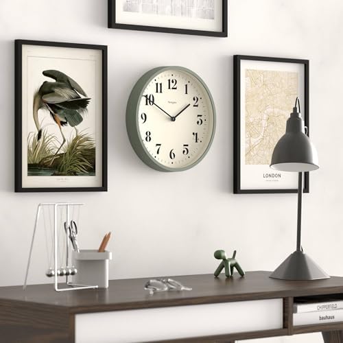 NEWGATE® Number Four Theatre wall Clock | Modern Round Clock | 12" | Asparagus - Image 4