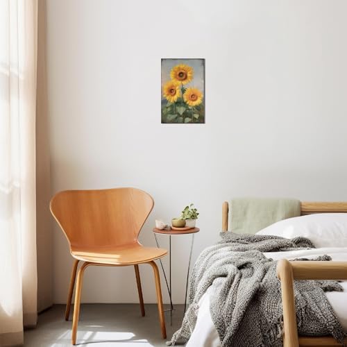 Sunflower Canvas Wall Art Decor: Rustic Bathroom Bedroom Floral Pictures - Image 6
