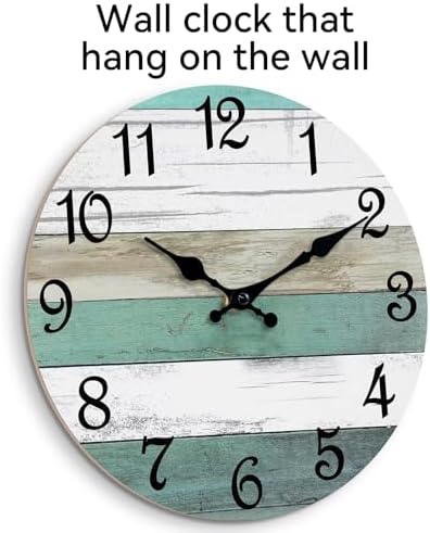 CHYLIN Wall Clock 12" Battery Operated Silent Non-Ticking Rustic - Image 4