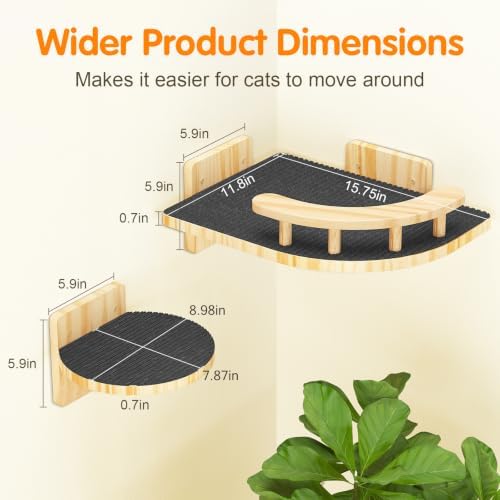 XiaZ Cat Wall Shelves, Corner Cat Shelf - Image 3