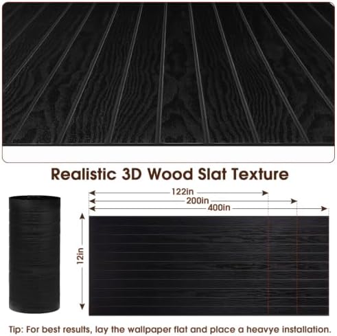 3D Peel and Stick Wall Panels PVC Grille Slat 197"x15.8" Self-Adhesive Wall - Image 3