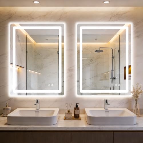 LED Bathroom Mirror with Lights, 2 Pack 32" x 24" Lighted Vanity Mirror by Unknown