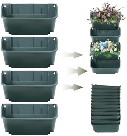 16 Pack Vertical Garden Planter, 13 inch Wall Mounted Planter - Image 5