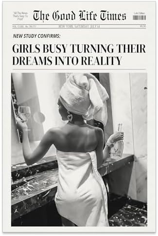 Fashion Black And White Newspaper Wall Art 8x12in UnFramed Retro Cocktail by Unknown