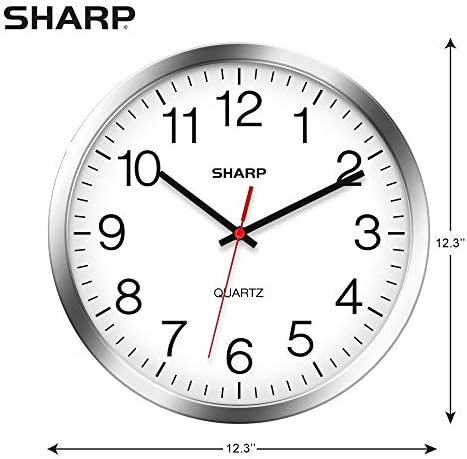 Sharp 12-Inch Battery Wall Clock, Silent Non-Ticking - Image 3