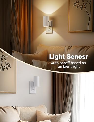 JandCase Night Lights Plug into Wall, Dimmable Night Light, Dusk to Dawn - Image 3