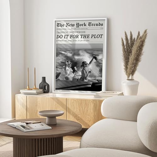 Trendy Newspaper Canvas Wall Art 12x16in White Framed Black And White Prints - Image 6