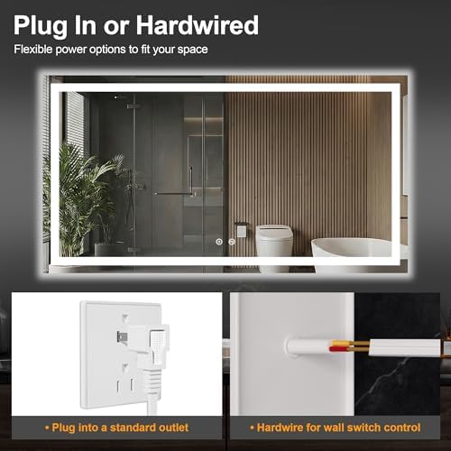 30x55 LED Bathroom Mirror with Lights, Lighted Vanity Mirror - Image 7