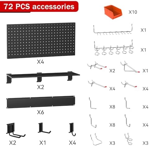 Ultrawall Pegboard Wall Organizer, 48 X 36 inch Garage Storage Pegboard - Image 6
