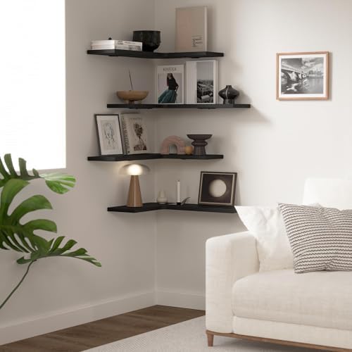 Floating Corner Shelves for Wall, Corner Wall Mounted Shelf for Home Décor - Image 2