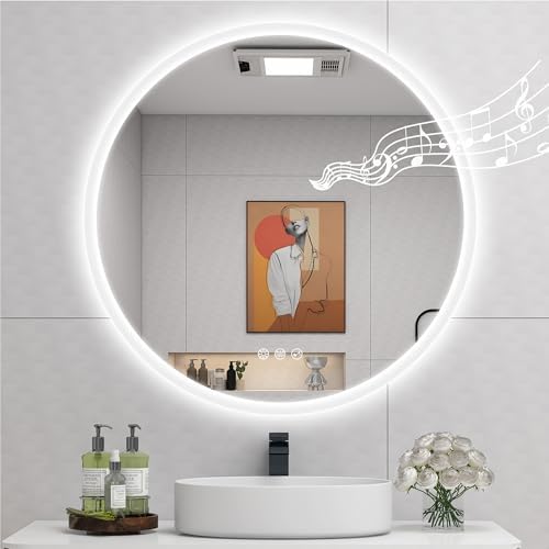 STARLEAD 28" Round LED Bathroom Mirror by STARLEAD