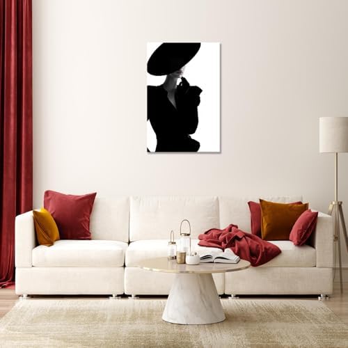 Trendy Magazine Cover Poster Black And White Fashion Women Canvas Wall Art - Image 6
