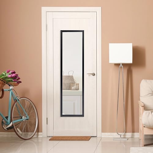 13x49 Black Rectangle Standing Floor Mirror, Wall-Mountable & Freestanding - Image 3