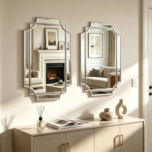 30"x20" Geometric Decorative Beveled Mirror - Image 7