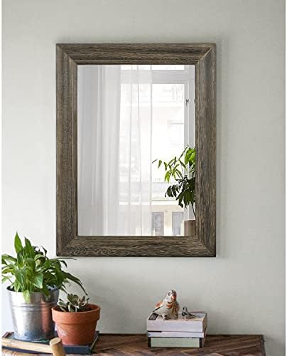 Retro Wall Mirror with Wood Frame Farmhouse Rectangle Hanging Mirrors Decorative - Image 2