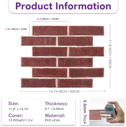 3D Faux Brick Wall Panels Peel and Stick, Designed - Image 6