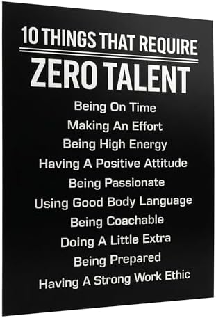 10 Things That Require Zero Talent Wall Art, Motivational Print by AmericanLuxuryGifts