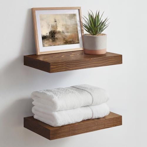 Homeforia 12 Inch Floating Shelves, High-End Solid Pine Wood by Homeforia