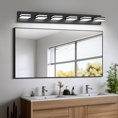 Modern LED Black Acrylic Bathroom Lights Fixtures 6-Light - Image 5