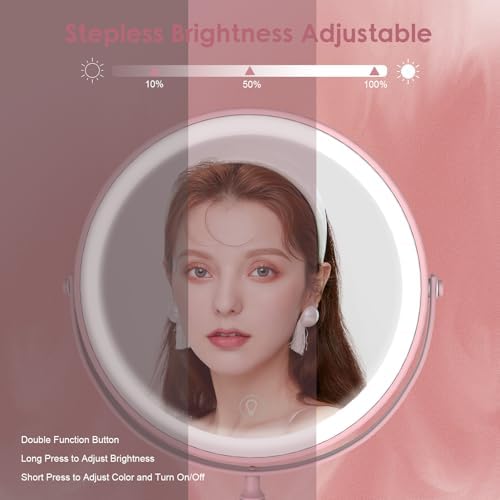 DEIOVWXS Makeup Mirror, Rechargeable Vanity Mirror - Image 3