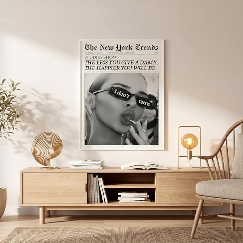 Trendy Black and White Newspaper Wall Art 8x12 in White Framed Vintage Magazine - Image 7
