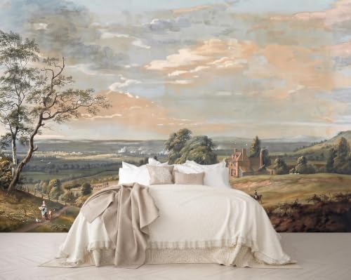 Oil painting-style wallpaper featuring natural landscapes peel and stick - Image 2