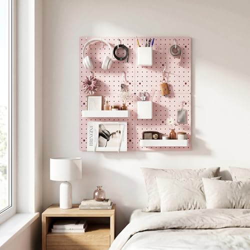 FZK Modular Plastic Pegboard Wall Organizer Kit, 4 Panels - Image 2