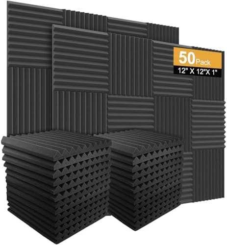 Burdurry 50 Pack Acoustic Panels, Wedge Soundproof Studio Foam by Burdurry