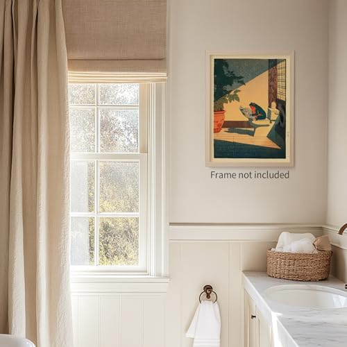 Japanese Frog Wall Art Cute Animal Canvas Print Funny Frog On The Toilet - Image 5