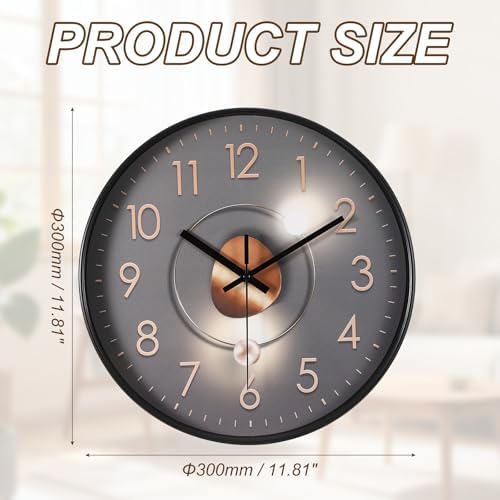 PATIKIL 12 Inch Modern Wall Clock, Silent Non-Ticking Wall Clocks Sweep - Image 2