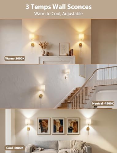 GBEAST Wall Sconces Set of 2, Rechargeable Wall Sconce - Image 5
