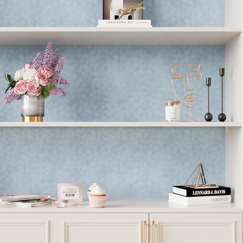 VEELIKE Self Adhesive Mottled Velvet Fabric Light Blue Felt Drawer Liner - Image 6