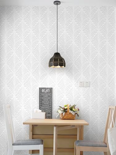 Safiyya Peel and Stick Wallpaper Boho Contact Paper 17.3"x393" Light Grey - Image 6