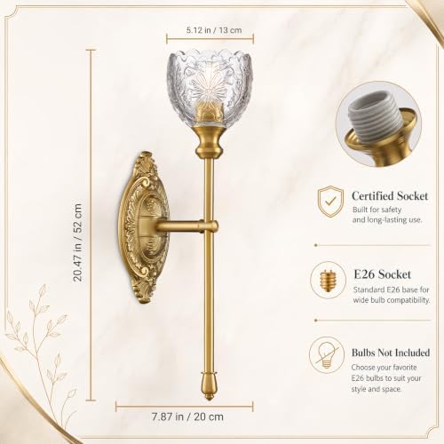Hamilyeah Gold Wall Sconce, Vintage Wall Light - Image 2