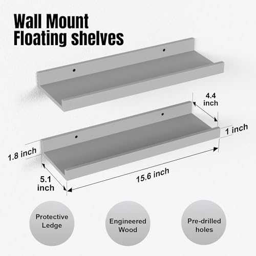 Boswillon Floating Shelves Set of 2, Small Wall Shelf - Image 3
