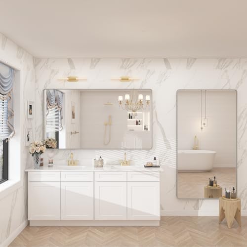55x30 Inch Silver Bathroom Mirror - Image 5