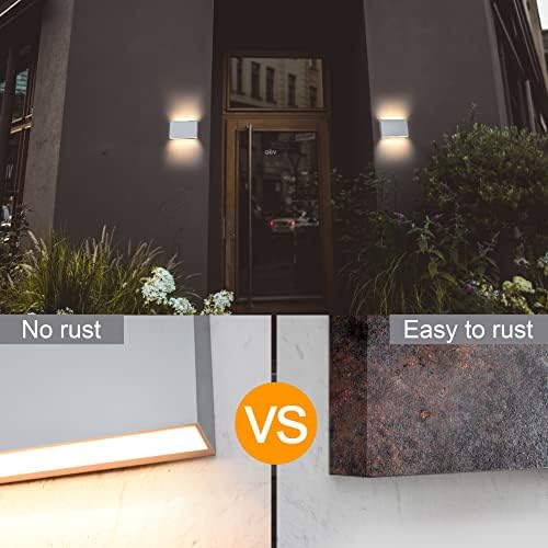 FUDESY LED Wall Sconce, 12W Up Down Outdoor Indoor Lights, 2 Pack - Image 6